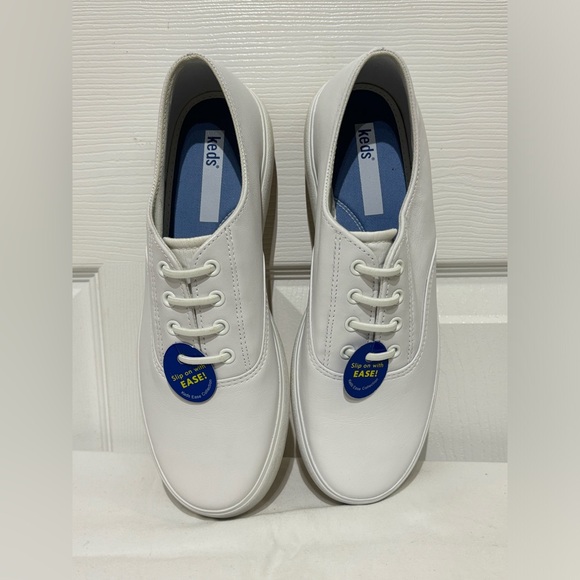 Keds White Leather Slip-On Sneakers - Picture 6 of 8